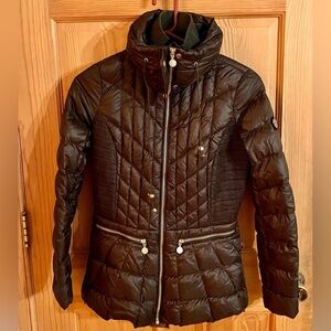Bernardo Prima Loft XS Quilted Fitted Chocolate Brown Chic Puffer Coat Jacket
